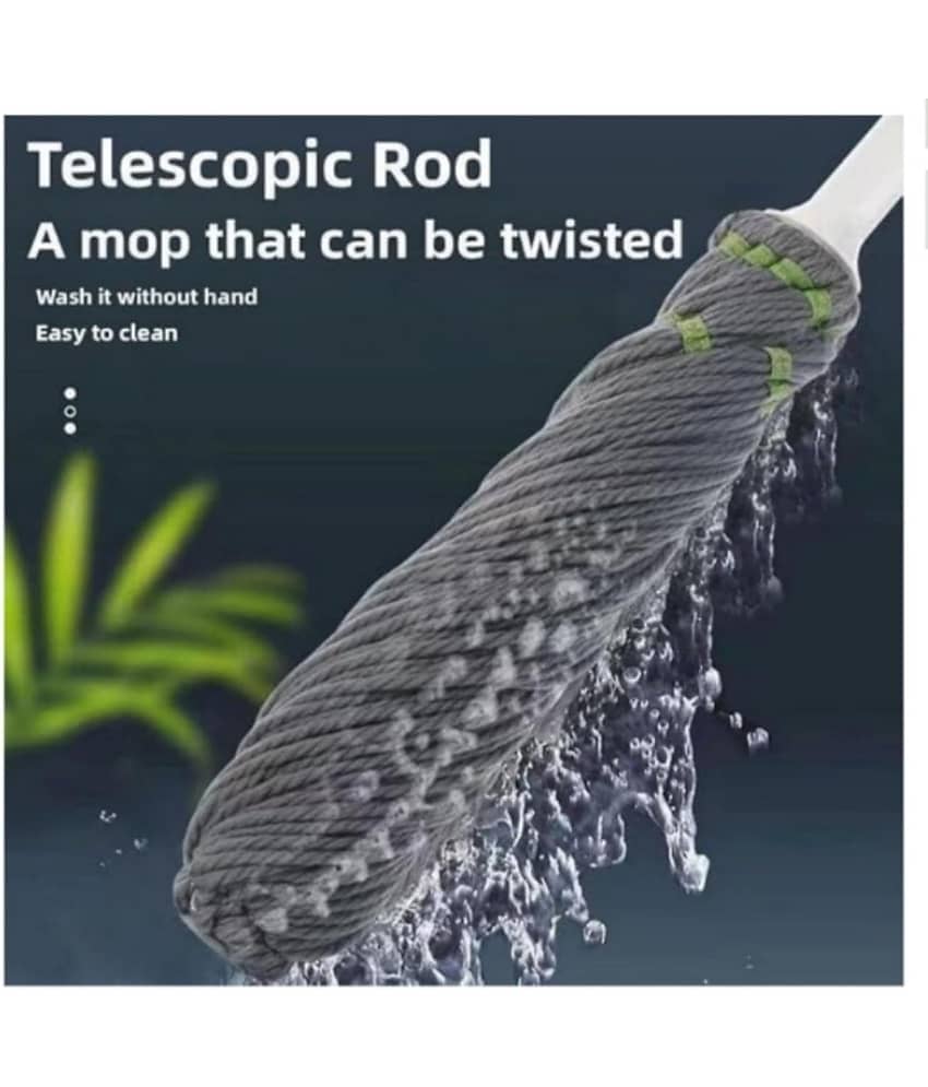 Theos Microfiber Twist Mop for Floor Cleaning, Squeeze Twist Mop Stick, Durable Dust Easy to Use Floor Cleaner, Effective for Hardwood, Tile, and Laminate view 2