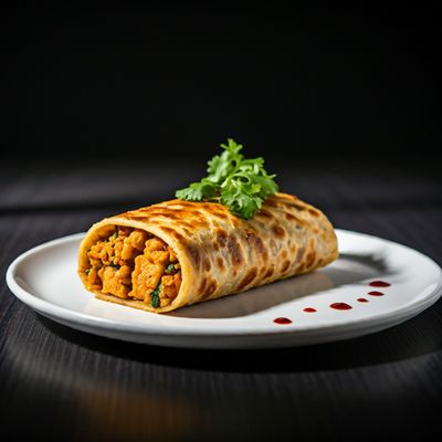 Chicken Roll in Malabar Parotta