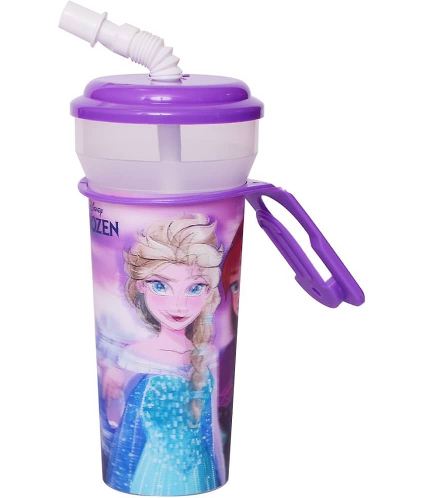Gluman Disney Frozen Cartoon Character Printed Sipper Bottle for Girls I Leak Proof, 100% Food Grade| BPA Free | Recyclable/Reusable | Spout Lid 350ml (Pack of 3) view 2