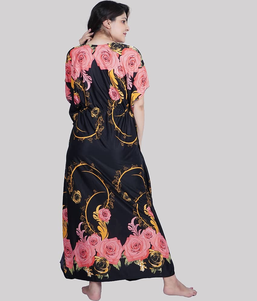 PURSA - Red Satin Women's Nightwear Kaftan Night Dress ( Pack of 1 ) view 2