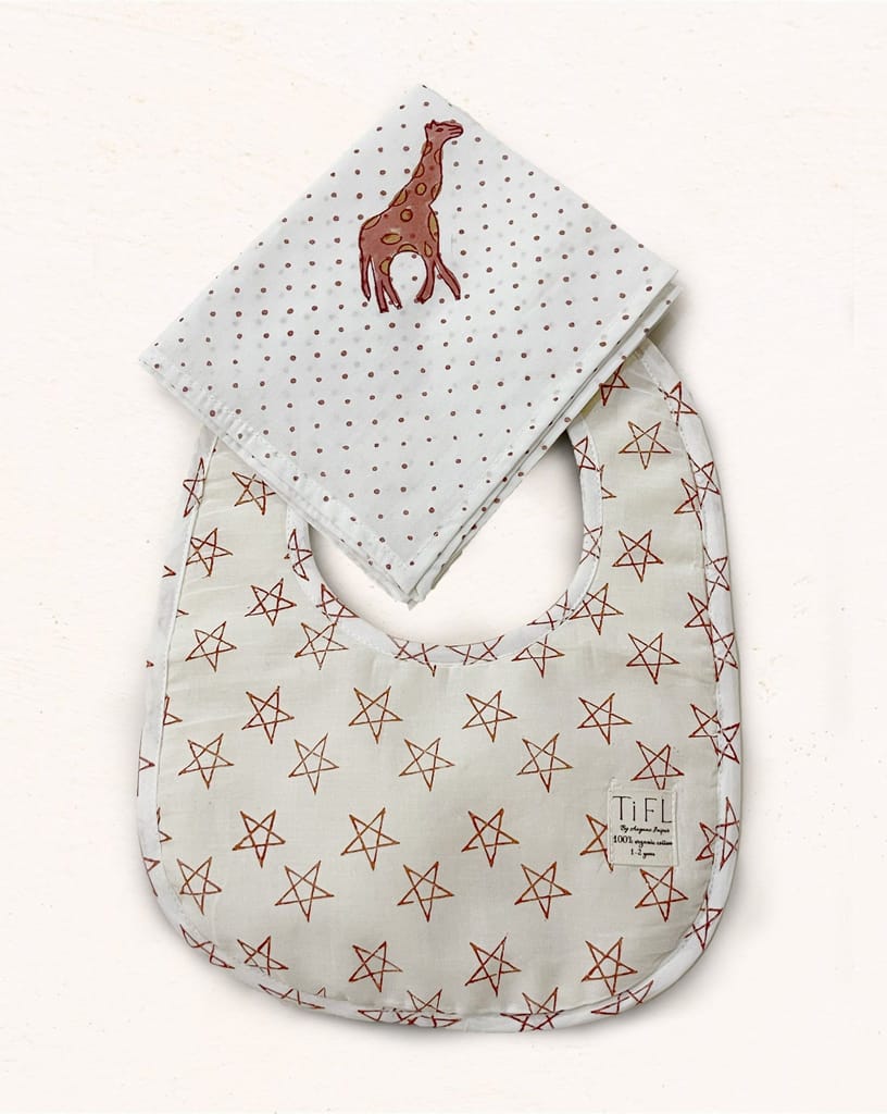 Organic Cotton Bibs in Starry Night by Aagaaz Jaipur view 2