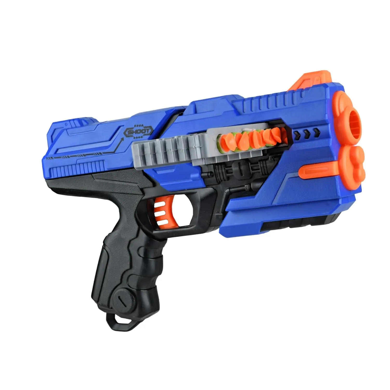 Braintastic Blaster Shots Soft Foam Dart Gun Toy for Kids with 12 Darts Manual Action Shooter Indoor Outdoor Play Toy for Boys Girls Age 6 Years and Above view 2