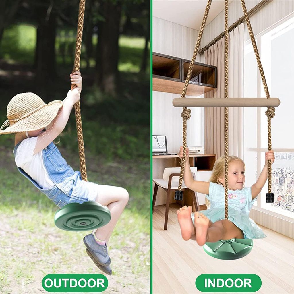 REZNOR Disc Swing for Kids, Swing Set Accessories, 7FT Height Adjustable Gym Monkey Bars, Tree Swing for Backyard view 2