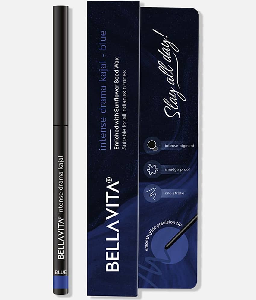BELLAVITA Blue Natural Kajal 3 g Pencil ( Pack of 1 ) view 2