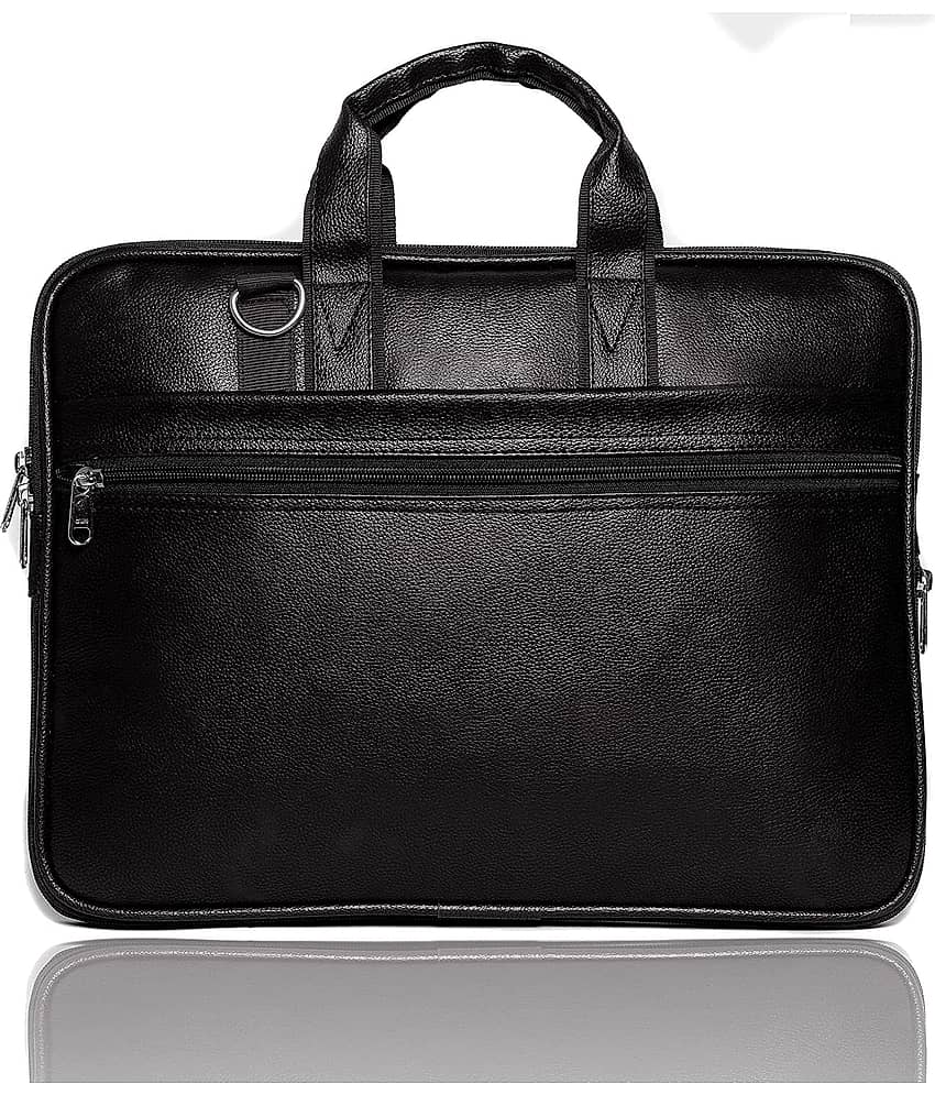 krishiv Brown Synthetic Leather Office Bag view 2