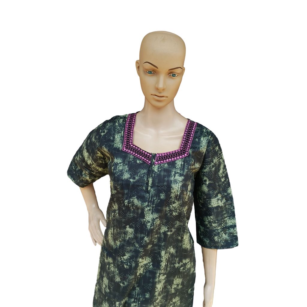 Women Cotton Embroidery Nightie view 2