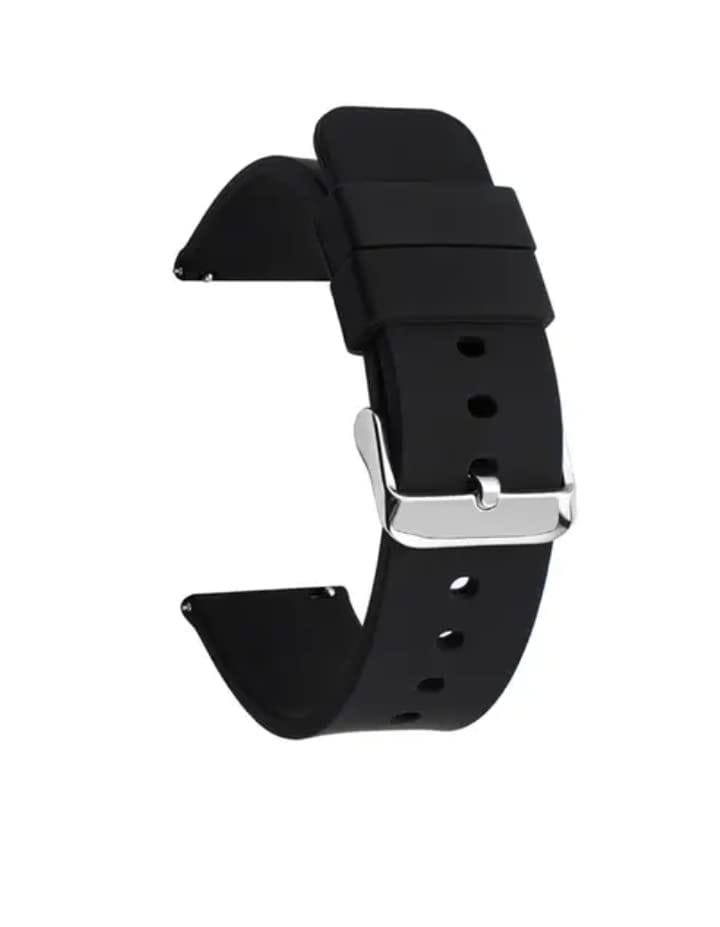22mm Silicone Smart Watch Strap Compatible with Smartwatch Straps for Men & Women (Black) view 2