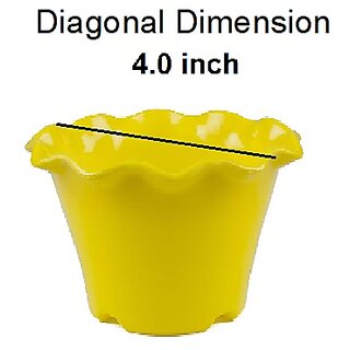 Multicolor Plastic Flower Design Plant Pots 4 inch Set of 5 by Takson Sales (Assorted Colors)_CLONE-132 view 2