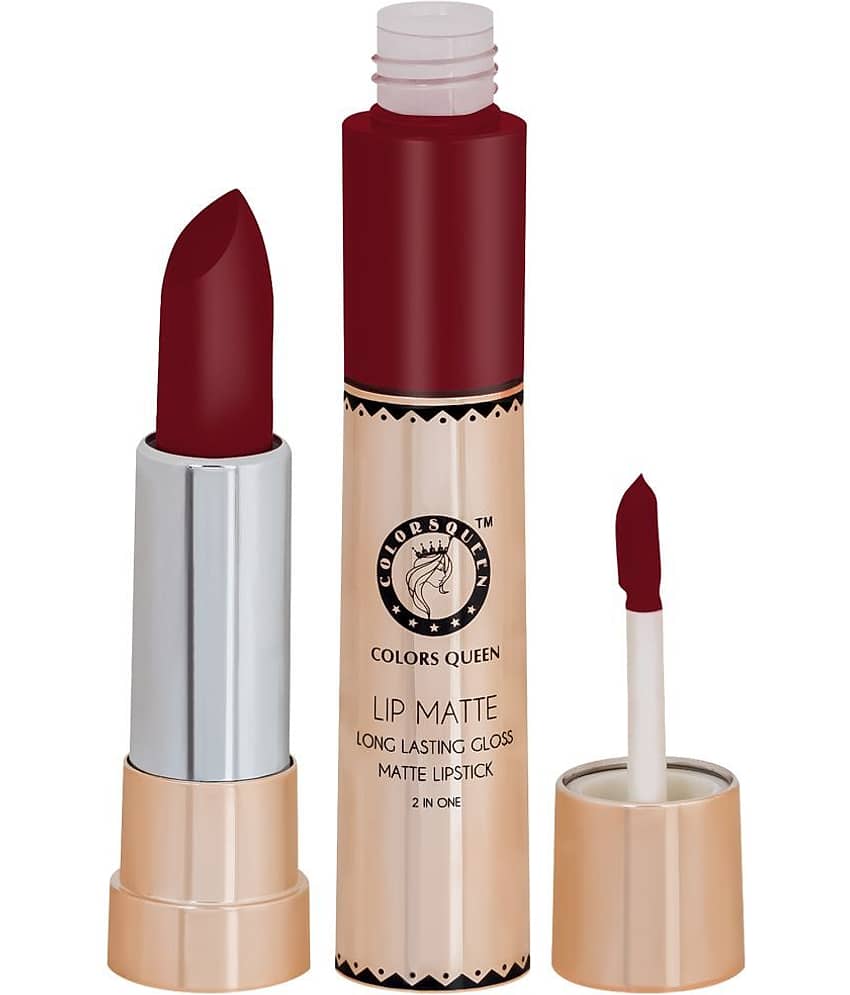 Colors Queen 2 in 1 Matte Finish Water Proof Lipstick Russian Red (Shade - 38) view 2