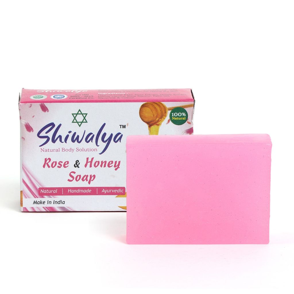 SHIWALYA Natural Rose Honey Handmade Soap | Handmade Bathing Soap | Herbal Soap Soft & Radiant Skin | Suitable for All Skin Types view 2