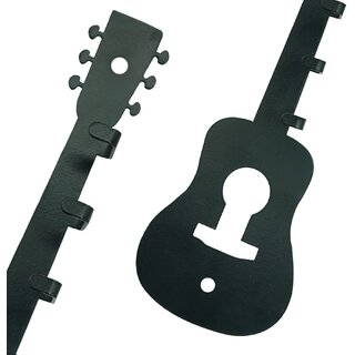 Ruwa Stylish Wall Key Holder Metal - Model Black Guitar view 2