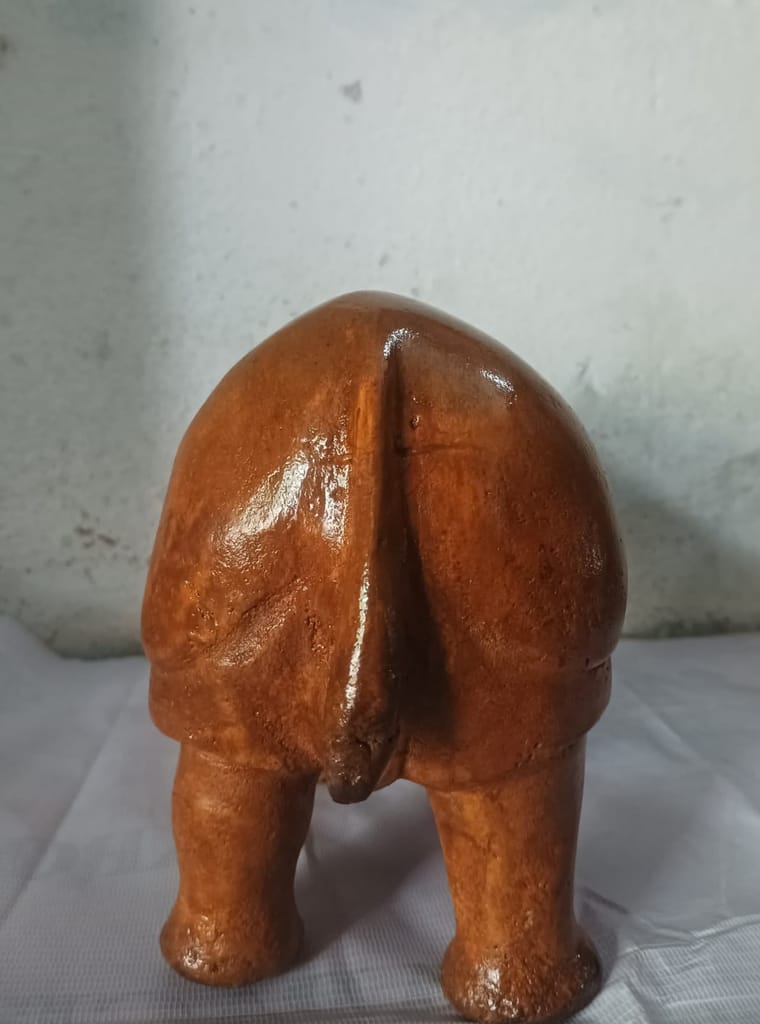 Wooden craft Kaziranga Rhino view 2