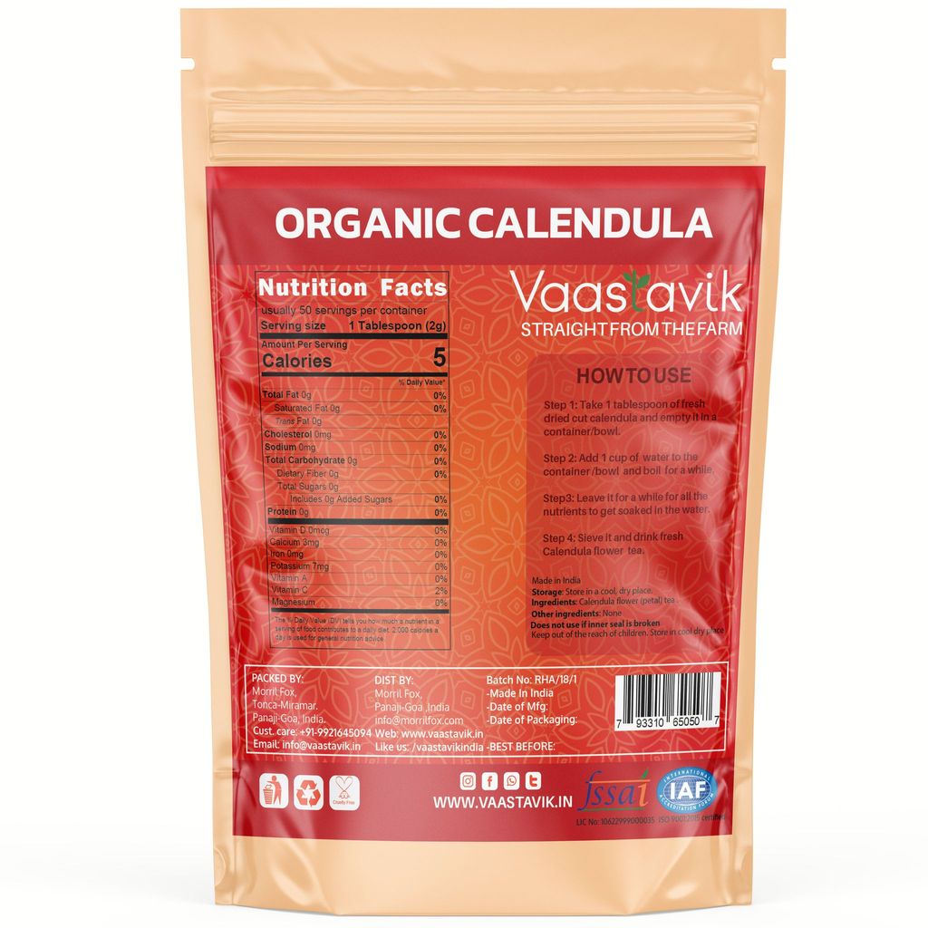 Vaastavik Pure Calendula flower Tea 100 gm view 2