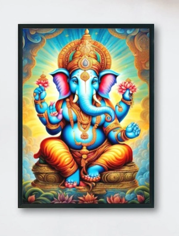 Lord Ganesh Canvas Painting - 24x36 inch view 2