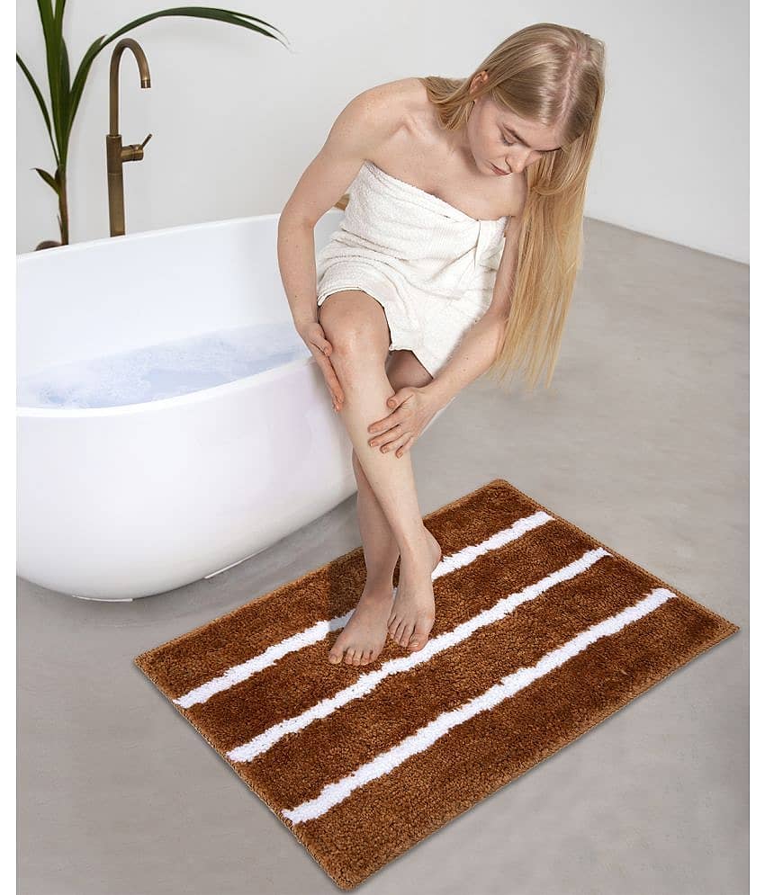 Aazeem Antiskid Cotton Bath Mat 40x60 cm ( Pack of 2 ) Black view 2