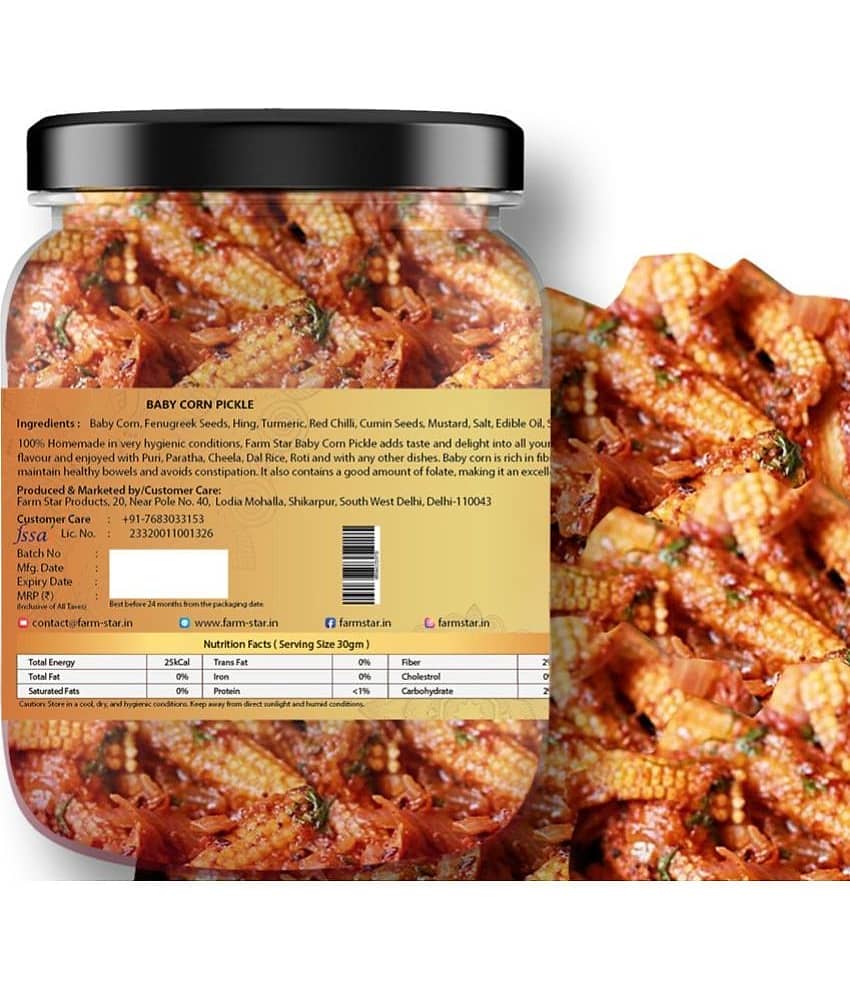 Farm Star -Baby Corn- Spicy Fruit Pickle 400 g view 2