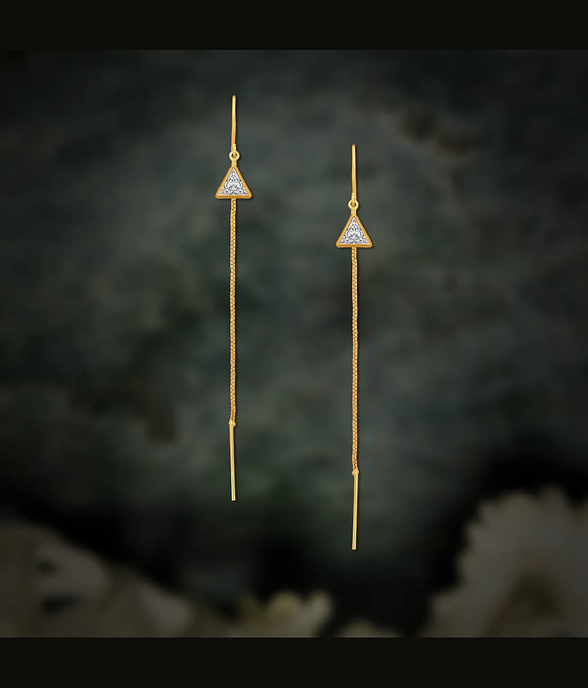 Drashti Collection Golden Threader Earrings ( Pack of 1 ) view 2