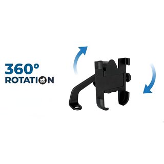 Mobile Phone Holder for Bike & Scooter | 360 Rotation | Universal Fit for Smartphones | Motorcycle Mobile Mount (Mirror Fit | Locking Knob) view 2