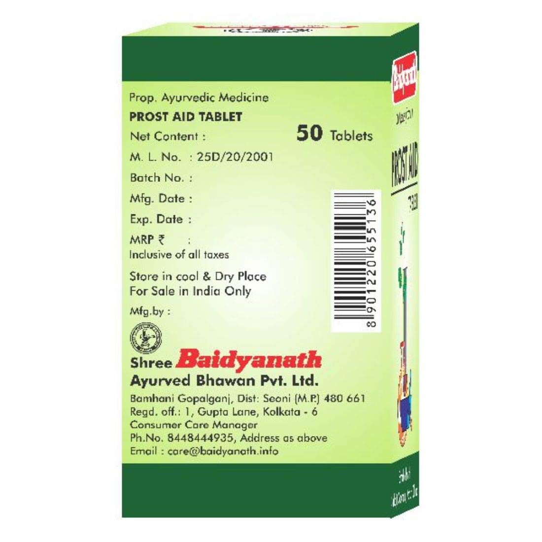 Baidyanath Prost Aid 50 Tab view 2