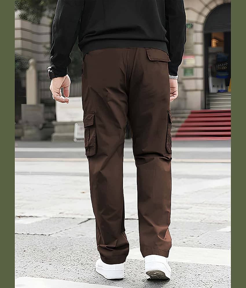Reoutlook Regular Flat Men's Cargos - Brown ( Pack of 1 ) view 2
