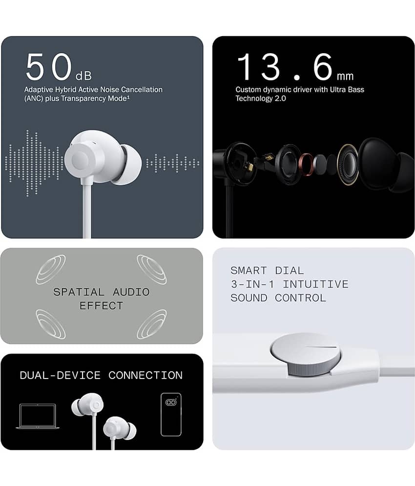 UBON 5710 Bluetooth Bluetooth Neckband On Ear 10 Hours Playback Active Noise cancellation IPX4(Splash & Sweat Proof) Black view 2