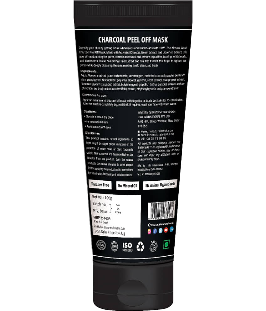 TNW - The Natural Wash Charcoal Peel Off Mask With Activated Charcoal And Liquorice Extracts, 100G view 2