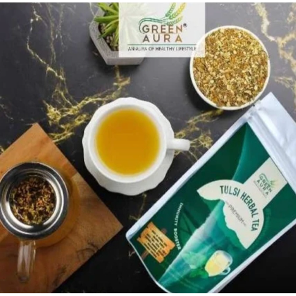 Green Aura Tulsi Herbal Tea - 50 gm view 2