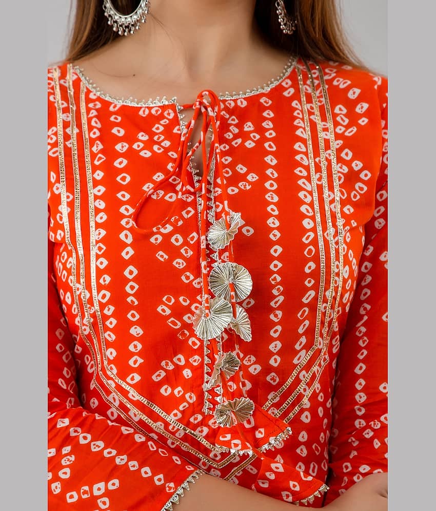 NeshamaKurti - Orange Rayon Women's Straight Kurti ( Pack of 1 ) view 2