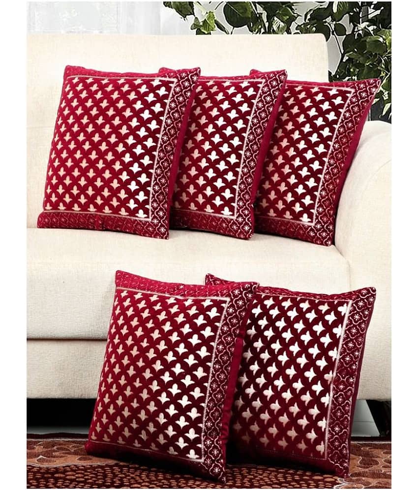 BELLA TRUE Set of 5 Velvet Cushion Covers 40X40 cm (16X16) view 2