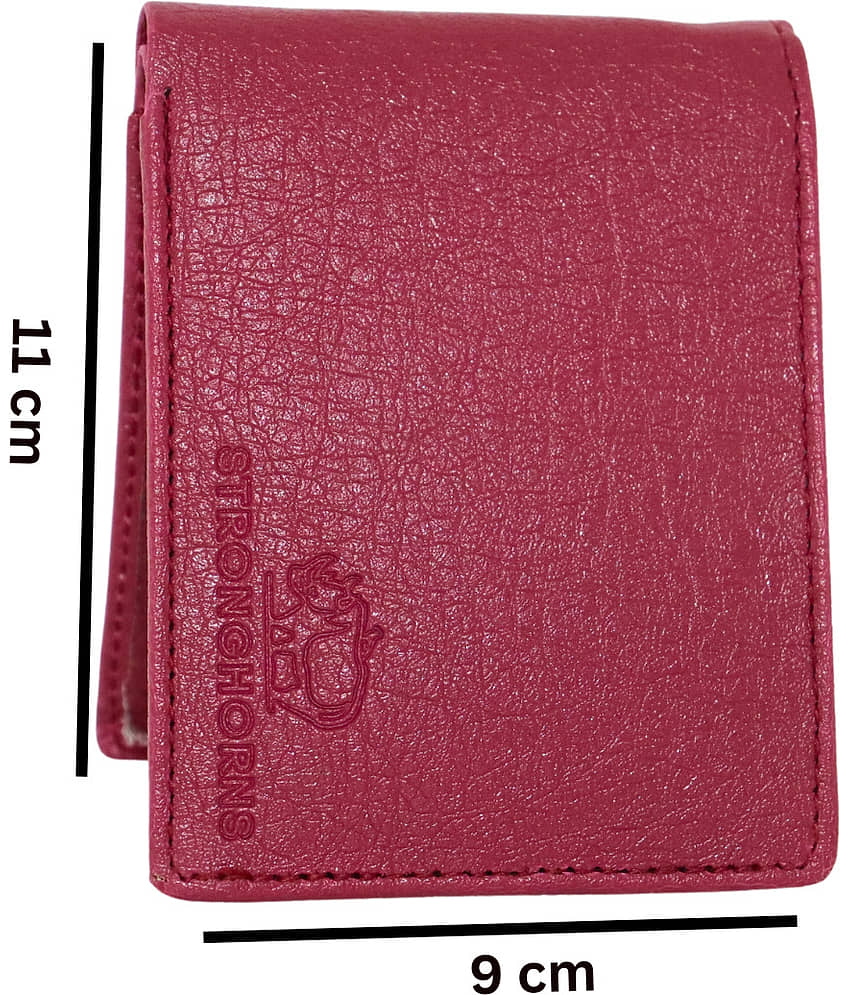 STRONG HORNS PU Engraved Men's Regular Wallet With 5 Slots For Card ( Maroon , Pack of 1 ) view 2