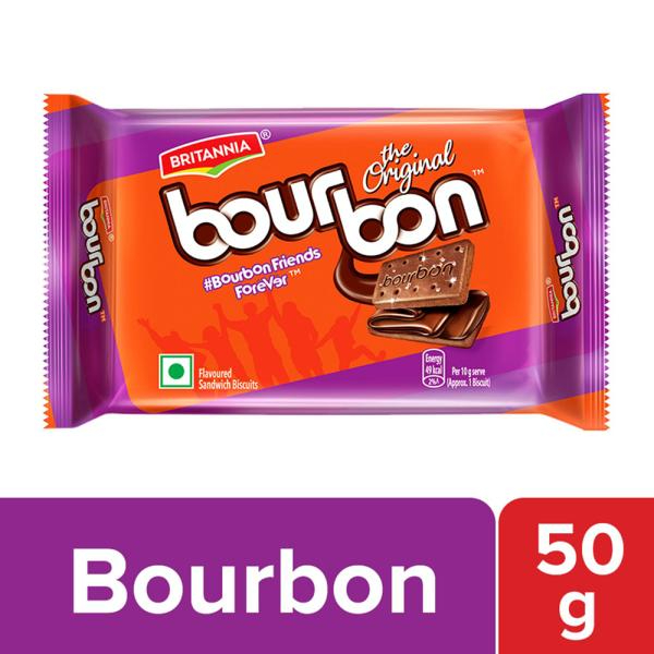 Britannia Bourbon Cream Biscuits 50 Gms