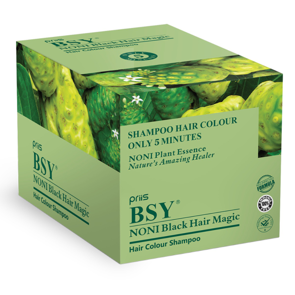 BSY Noni Black Hair Magic 12ml (Natural Black Colour) - 12 ml Black x 24 – 1 Mono carton