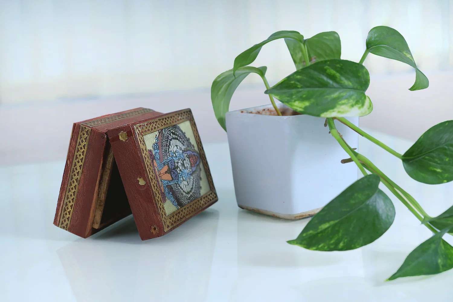 EleganceCraft WoodAura Brown Jewellery Box view 2