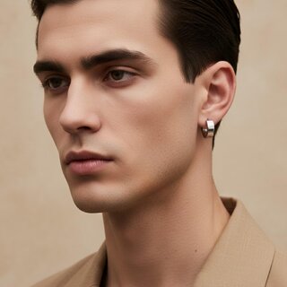 Mens Earring (Huggie Hoop Style) view 2