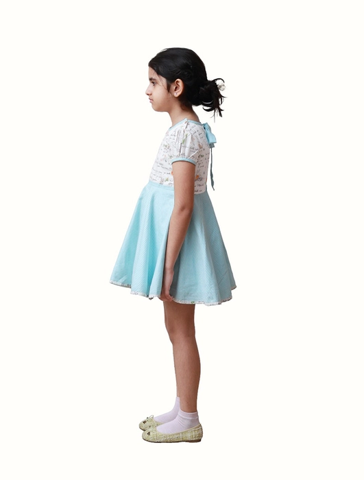 DE CHEVALERiE en Rouge -Clementine Rose Frock - Blue 5-6 Years view 2