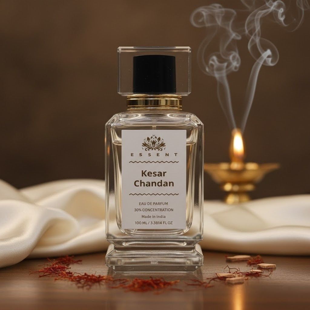 Essent Perfumes Kesar Chandan Eau de Parfum (EDP) – Saffron Sandalwood Warm Woody Long Lasting Perfume – Unisex Fragranc view 2
