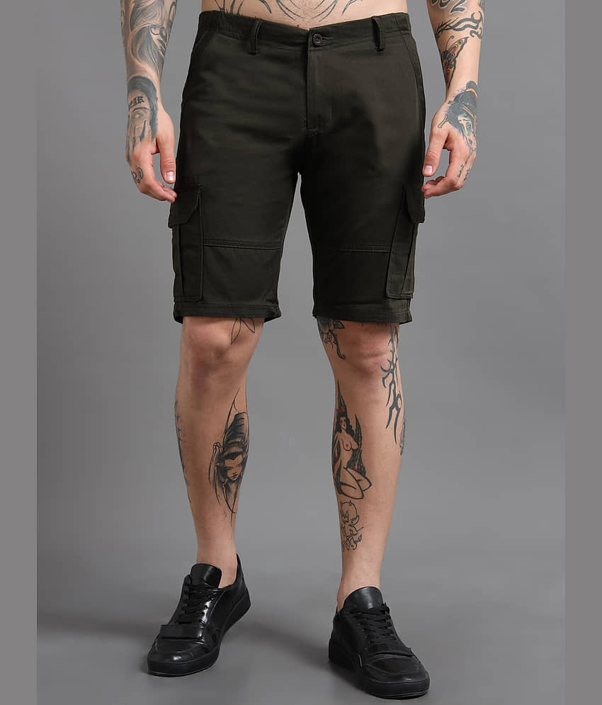 Paul Street Olive Cotton Men's Cargos ( Pack of 1 )