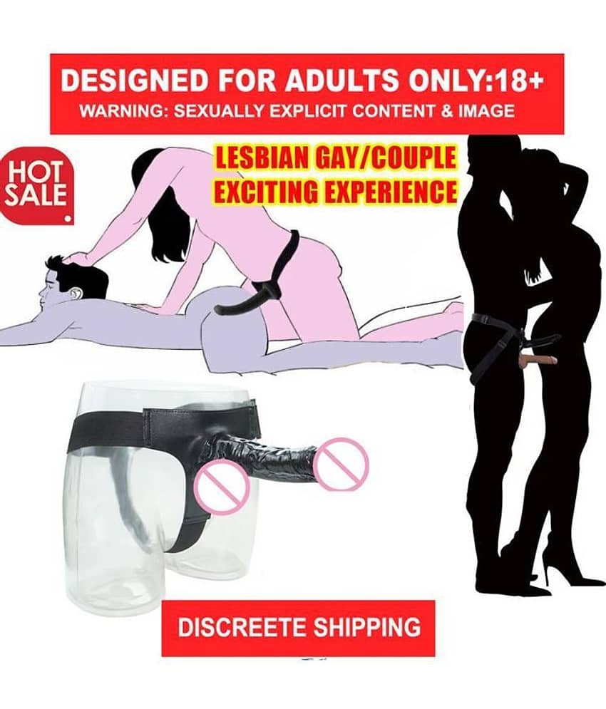 BLACK STRAP SEX TOY 7 Inch Strap On Realistic Solid Pe*nis Dildo With Belt Sex Toy For Women BY-CRAZYNYT view 2