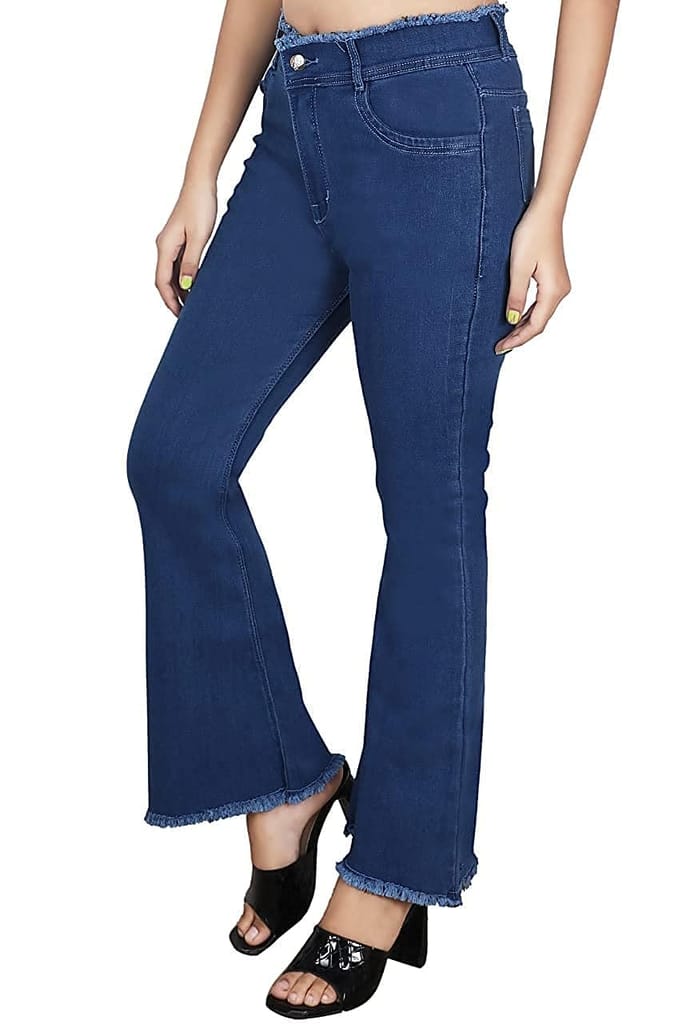 FINBEAT Denim Bell Bottom Jeans 1211 for Women Regular Fit view 2