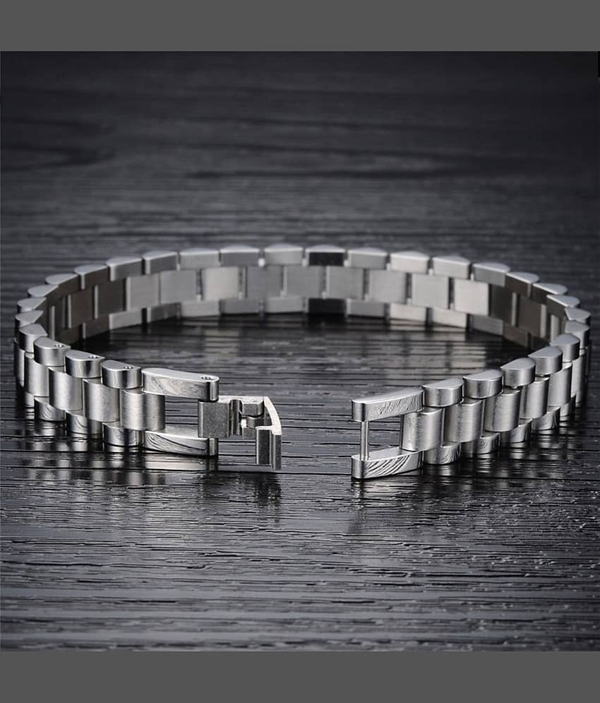The Jewelbox Silver Stainless Steel Bracelets view 2