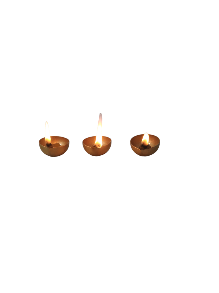 Homestyle India Designer Base Diya - Perfect for Home Decor, Diwali, and Temple Decorations showpiece- Gold, 4inch, Set of 96 view 2