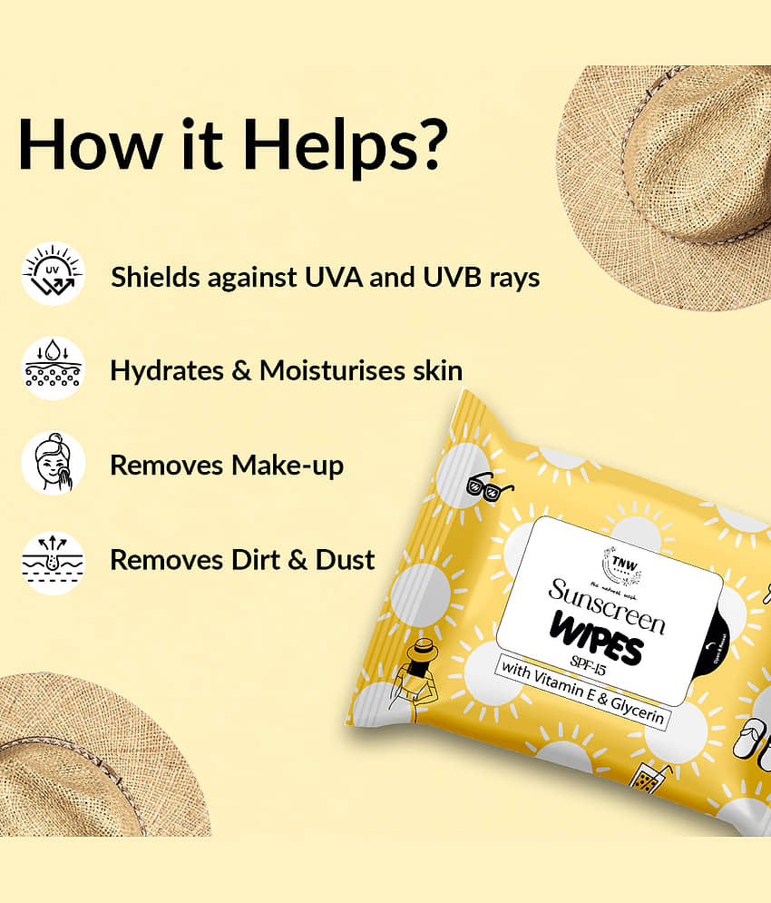 TNW The Natural Wash Sunscreen Wipes For Removing Dirt, Oil | 10 wipes view 2