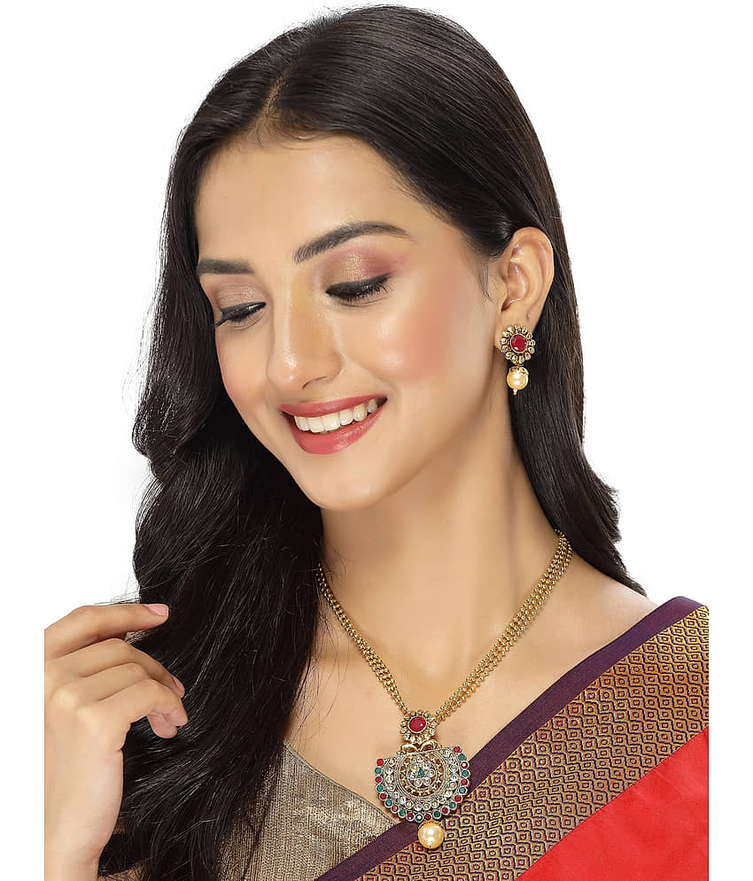 Sukkhi Red Alloy Necklace Set ( Pack of 1 ) view 2