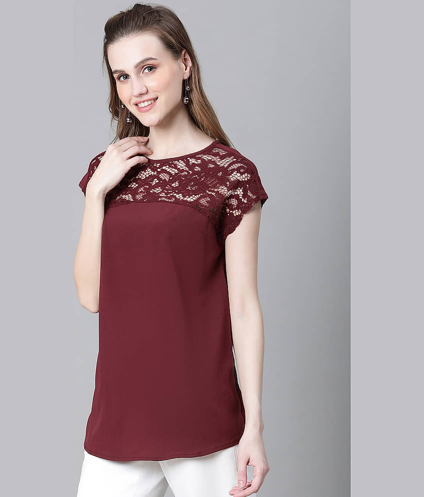 Oxolloxo Women's Polyester Regular Top ( Black ) view 2