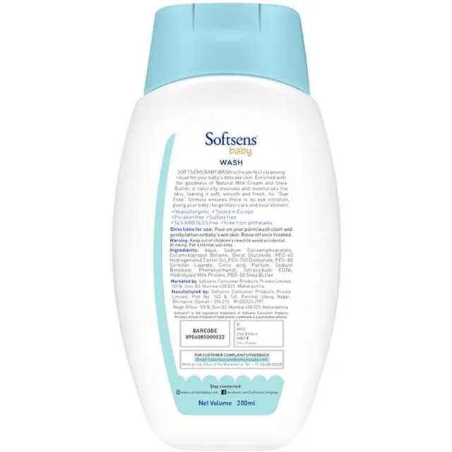 Softsens Baby Wash REG BT 200 Ml view 2