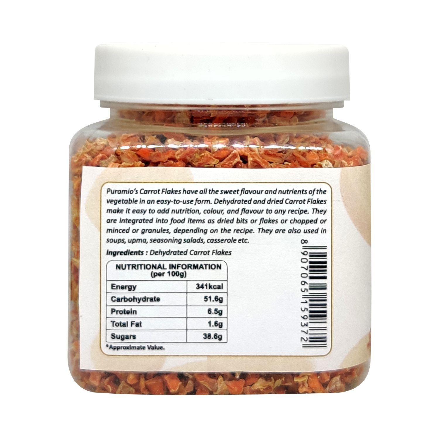 Puramio 100% Natural Dried Carrot Flakes, 100 gm view 2