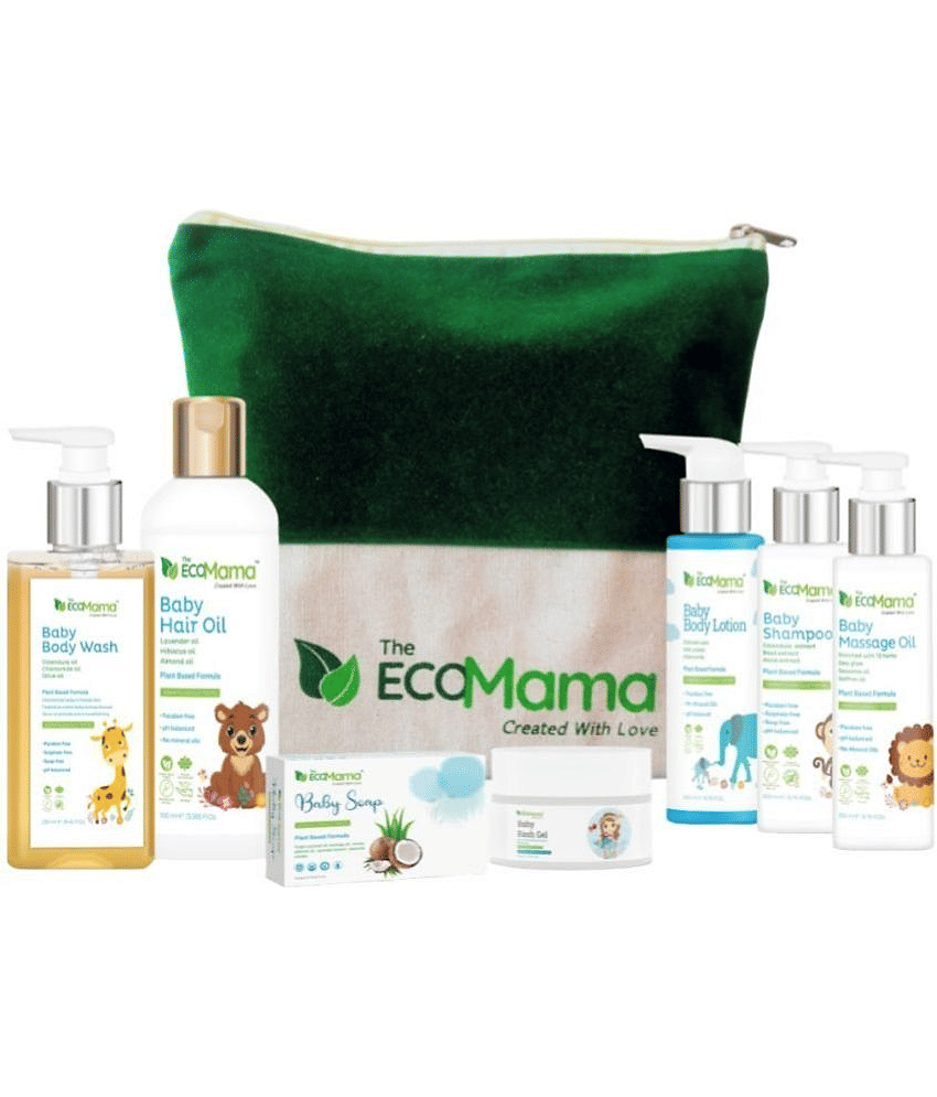 The Eco Mama Baby (7 in 1) Essential Baby Care Kit (Large) Natural Baby Kit 900 g Pack of 7