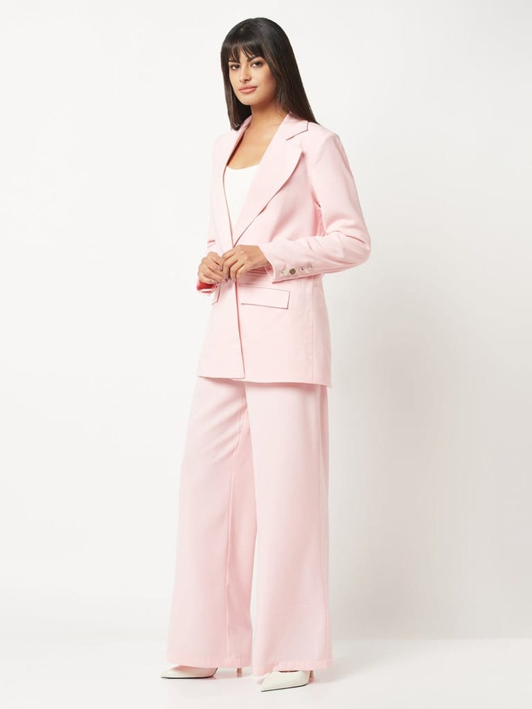 Soft Pink Poly Moss Power Suit view 2