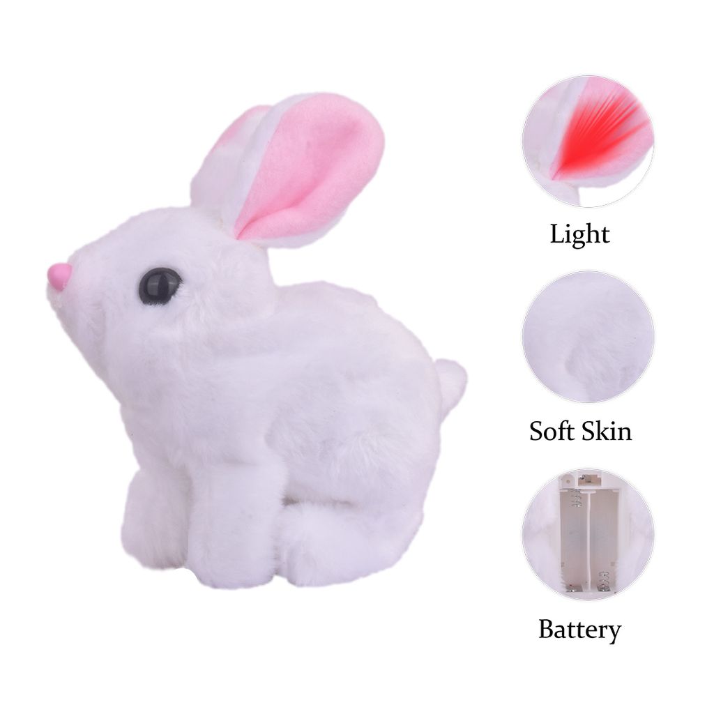 Walking Rabbit with Light (White) | Walking Rabbit Toy | Bunny Rabbit Toys | Rabbit Toy | Bunny Toys | Toy Rabbit | Best Bunny Toys | Rabbit Play Toys | Realistic Bunny Toy | Cute Rabbit Toy view 2