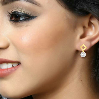 Vighnaharta Valentine Gift CZ Gold Plated alloy Drop Earring for Women and Girls view 2